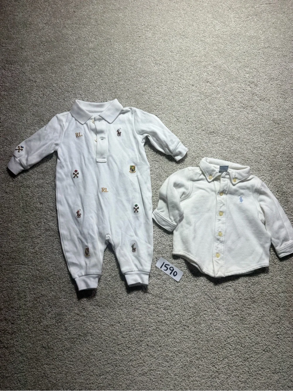 Ralph Lauren baby sleeper and shirt sz 3m-6m